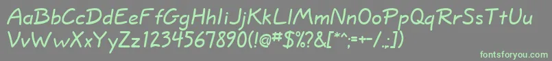 WappingRegularDb Font – Green Fonts on Gray Background