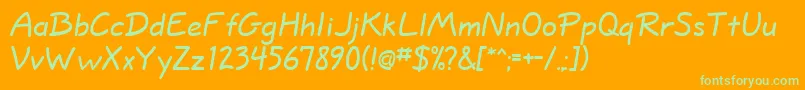 WappingRegularDb Font – Green Fonts on Orange Background