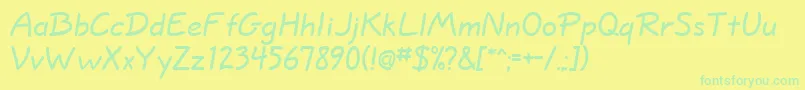 フォントWappingRegularDb – 黄色い背景に緑の文字