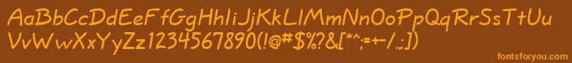 WappingRegularDb Font – Orange Fonts on Brown Background