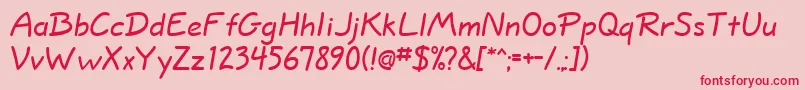 フォントWappingRegularDb – ピンクの背景に赤い文字