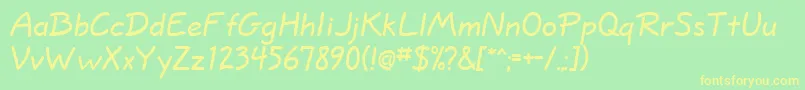 WappingRegularDb Font – Yellow Fonts on Green Background