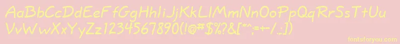 WappingRegularDb Font – Yellow Fonts on Pink Background