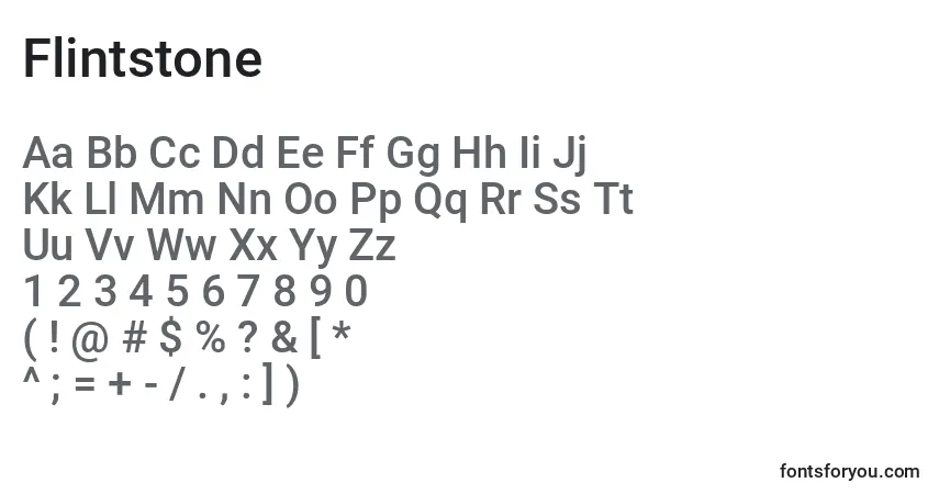 Schriftart Flintstone – Alphabet, Zahlen, spezielle Symbole
