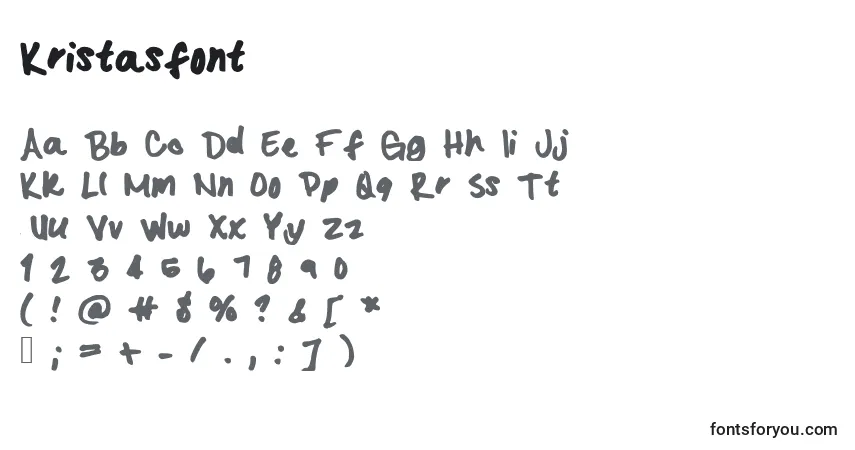 Schriftart Kristasfont – Alphabet, Zahlen, spezielle Symbole