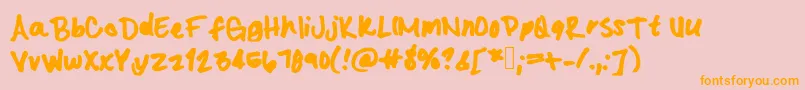 Kristasfont Font – Orange Fonts on Pink Background