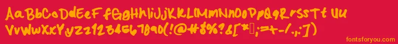 Kristasfont Font – Orange Fonts on Red Background