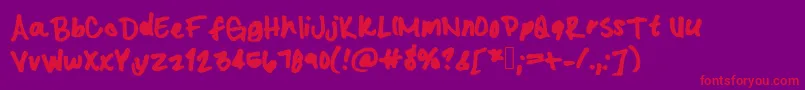 Kristasfont-Schriftart – Rote Schriften auf violettem Hintergrund