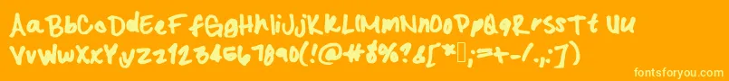 Kristasfont-Schriftart – Gelbe Schriften auf orangefarbenem Hintergrund