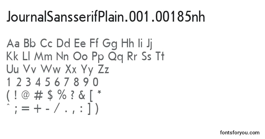 A fonte JournalSansserifPlain.001.00185nh – alfabeto, números, caracteres especiais