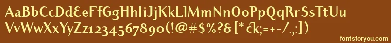 DyadisositcTtРџРѕР»СѓР¶РёСЂРЅС‹Р№ Font – Yellow Fonts on Brown Background