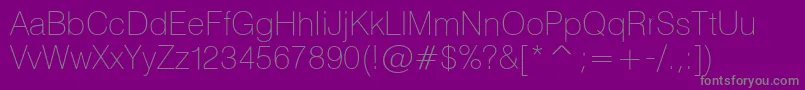 Heliosthin-fontti – harmaat kirjasimet violetilla taustalla