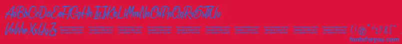 Stardust Font – Blue Fonts on Red Background