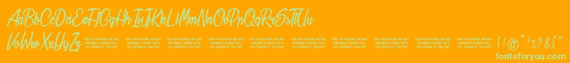 Stardust Font – Green Fonts on Orange Background