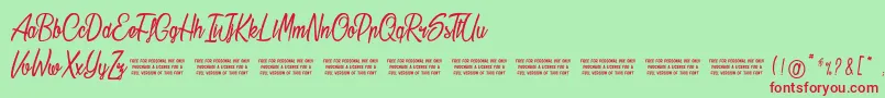 Stardust Font – Red Fonts on Green Background