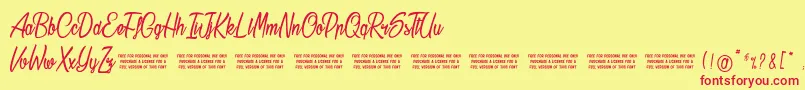 Stardust Font – Red Fonts on Yellow Background