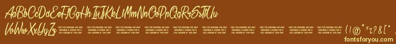 Fonte Stardust – fontes amarelas em um fundo marrom