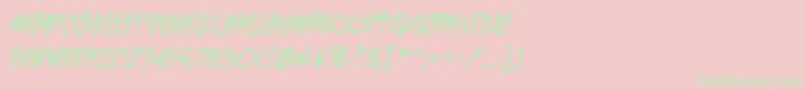 KillcrazyBbItalic Font – Green Fonts on Pink Background