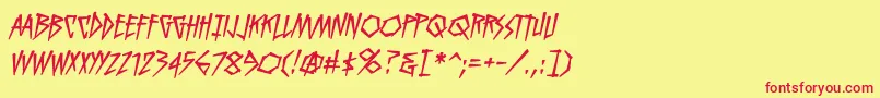 KillcrazyBbItalic Font – Red Fonts on Yellow Background