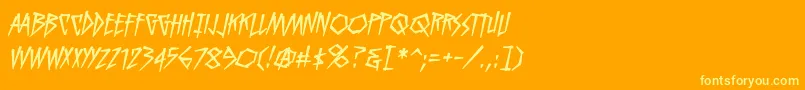 Шрифт KillcrazyBbItalic – жёлтые шрифты на оранжевом фоне