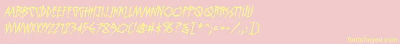 KillcrazyBbItalic Font – Yellow Fonts on Pink Background