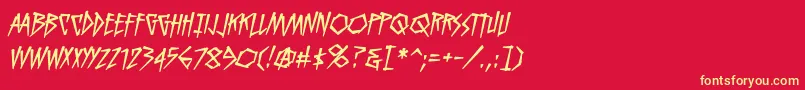 KillcrazyBbItalic Font – Yellow Fonts on Red Background