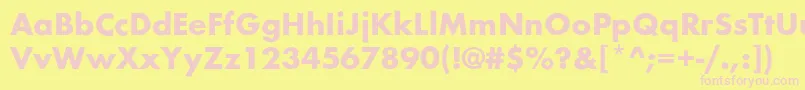 BelmarBold-Schriftart – Rosa Schriften auf gelbem Hintergrund