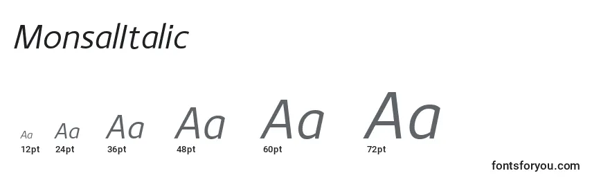 MonsalItalic Font Sizes