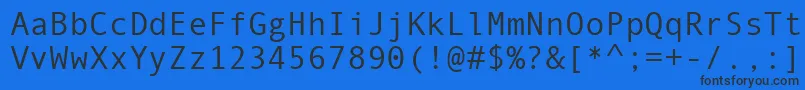 AndaleMonoKoi8-fontti – mustat fontit sinisellä taustalla