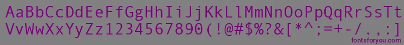 Fonte AndaleMonoKoi8 – fontes roxas em um fundo cinza