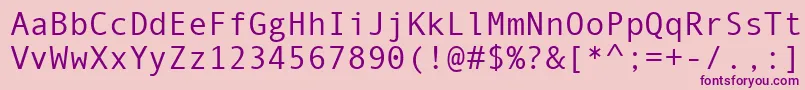 AndaleMonoKoi8 Font – Purple Fonts on Pink Background