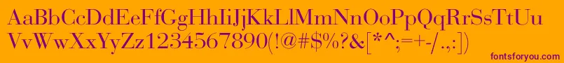 NarragansetteLight Font – Purple Fonts on Orange Background