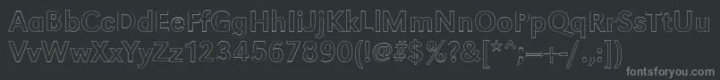フォントGroteskouRegular – 黒い背景に灰色の文字