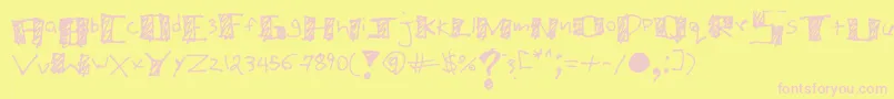 Megacherryv1 Font – Pink Fonts on Yellow Background
