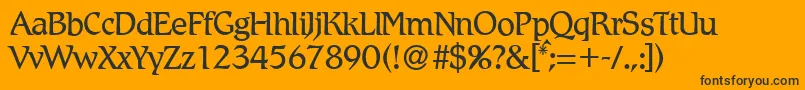 R790RomanRegular-Schriftart – Schwarze Schriften auf orangefarbenem Hintergrund