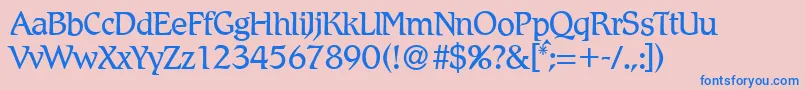 Шрифт R790RomanRegular – синие шрифты на розовом фоне
