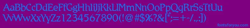 フォントR790RomanRegular – 紫色の背景に青い文字