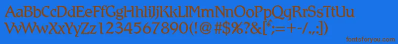 R790RomanRegular Font – Brown Fonts on Blue Background