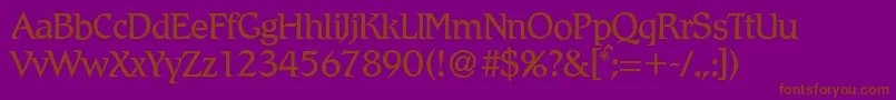 フォントR790RomanRegular – 紫色の背景に茶色のフォント