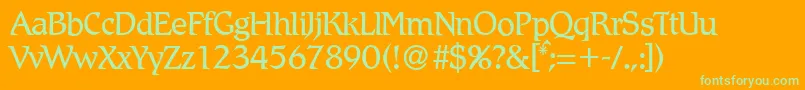 R790RomanRegular Font – Green Fonts on Orange Background