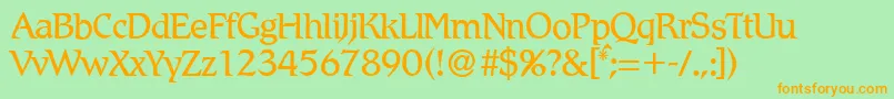 R790RomanRegular Font – Orange Fonts on Green Background