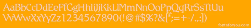 R790RomanRegular Font – Pink Fonts on Orange Background