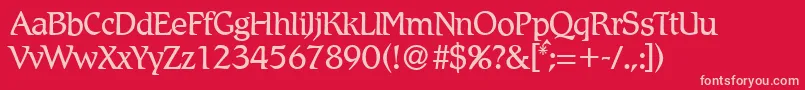 Шрифт R790RomanRegular – розовые шрифты на красном фоне