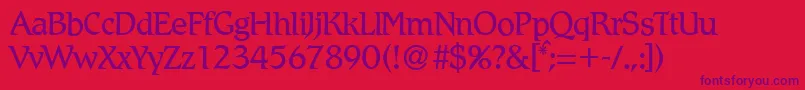R790RomanRegular Font – Purple Fonts on Red Background