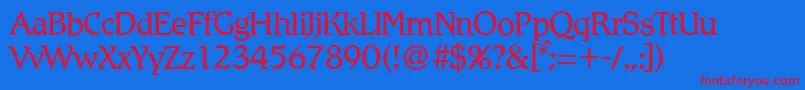 R790RomanRegular Font – Red Fonts on Blue Background