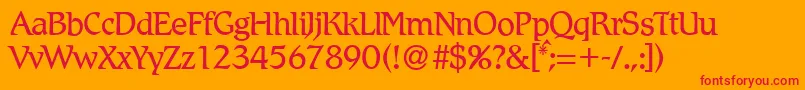 R790RomanRegular Font – Red Fonts on Orange Background