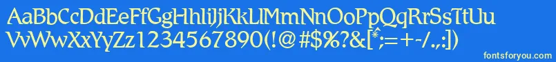 R790RomanRegular Font – Yellow Fonts on Blue Background