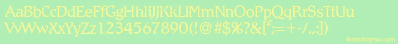 R790RomanRegular Font – Yellow Fonts on Green Background