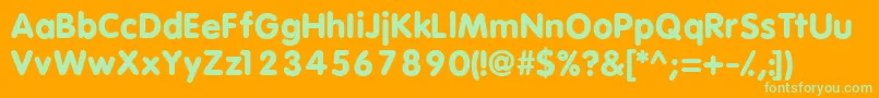 VagBlackRegular Font – Green Fonts on Orange Background