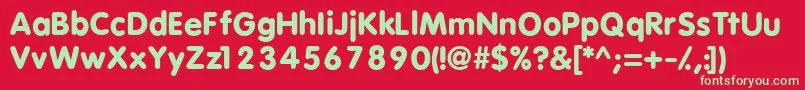 VagBlackRegular Font – Green Fonts on Red Background
